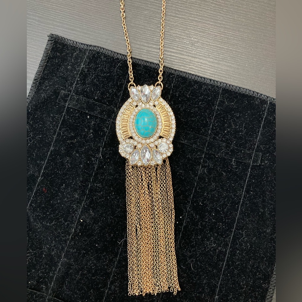 Vintage southwestern turquoise pendant necklace